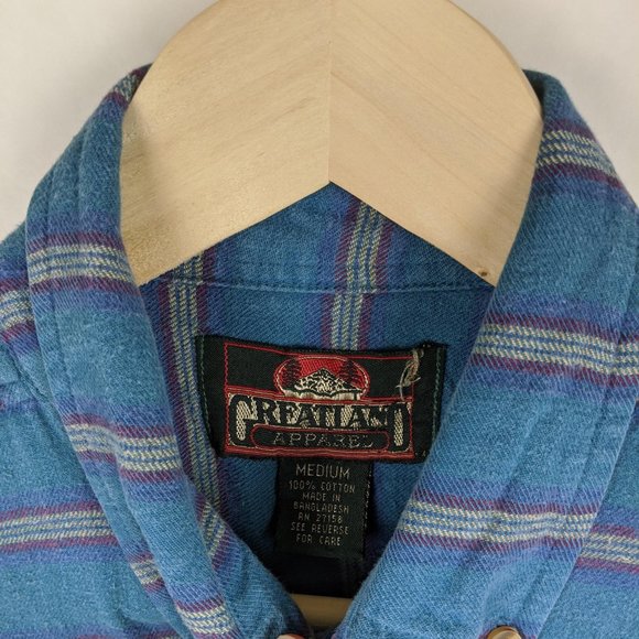 Greatland Apparel Blue Purple Button Down Shirt M - Picture 3 of 3